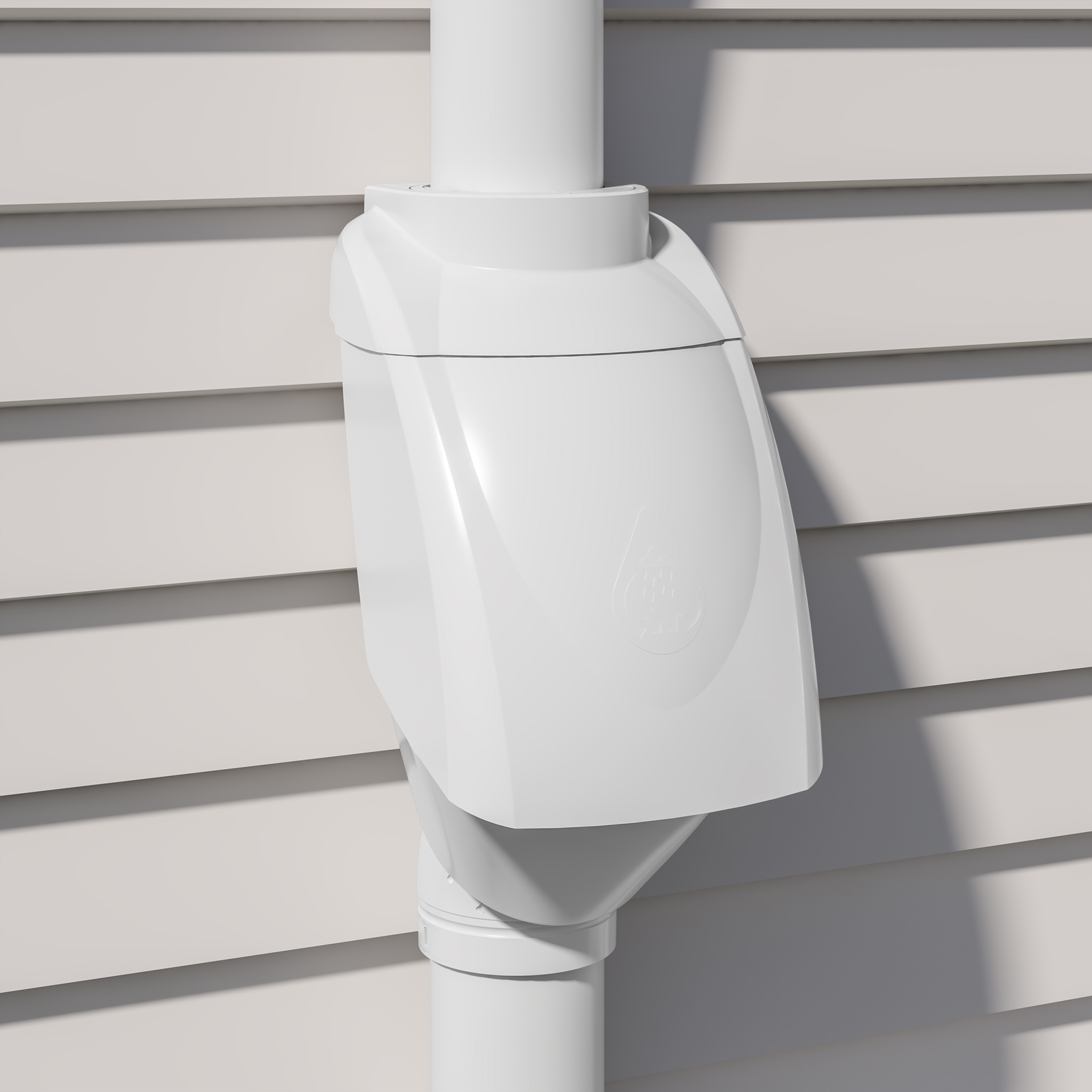 Rain Harvesting Leaf Eater Ultra Rain Head 90mm - White UPVC Downpipe Filter