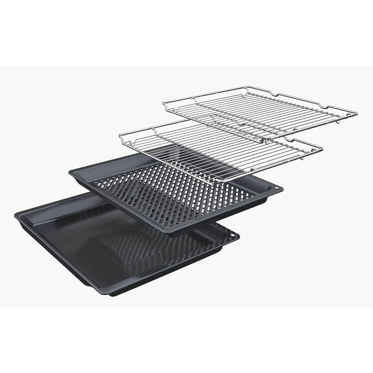 Bosch 60cm Pyrolytic Built-in Oven with Steam Function - 71L Black - 3D HotAir - HRG572EB3A