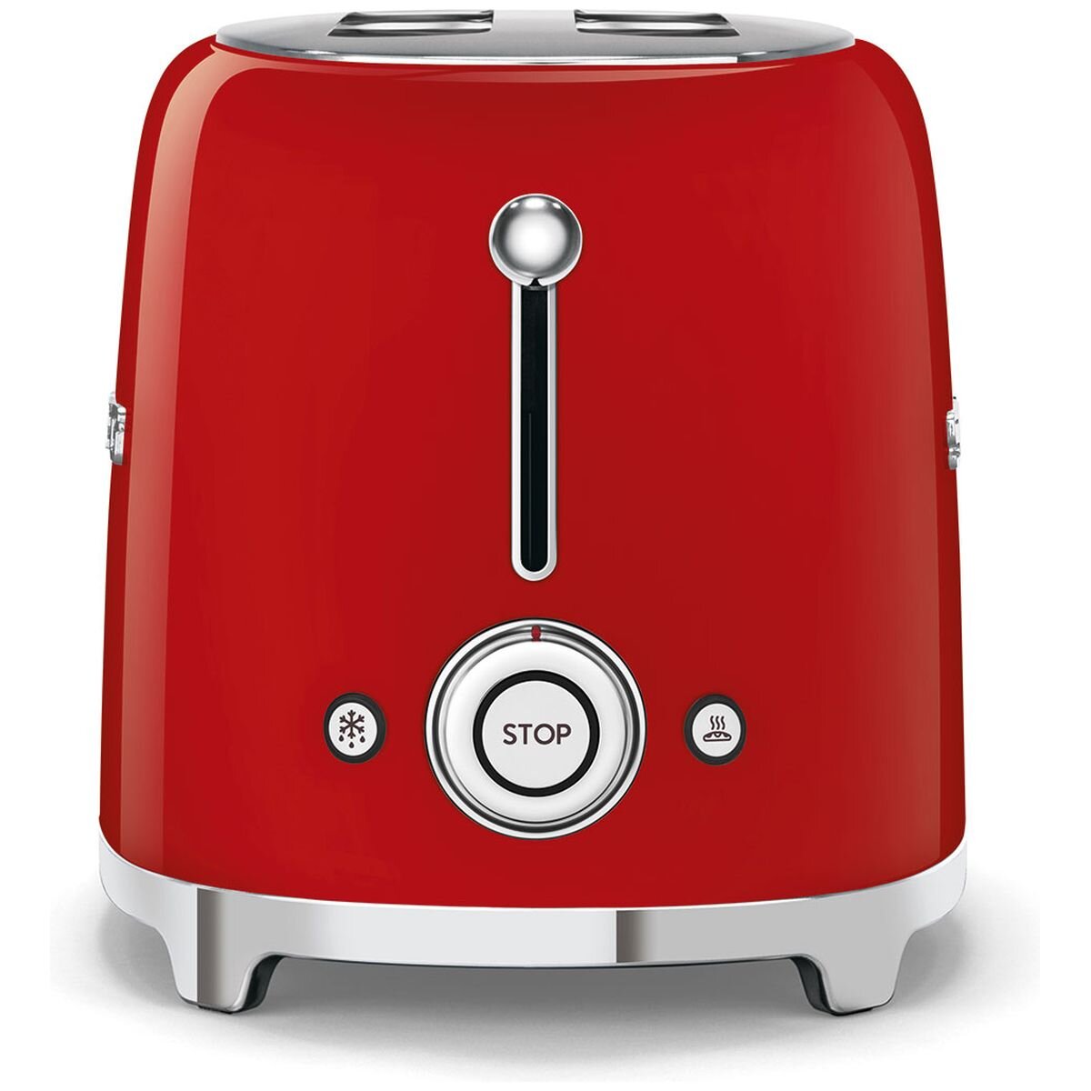 Smeg 50s Retro Style 2 Slice Toaster - Red, Six Browning Levels, Extra-Wide Slots - TSF01RDAU