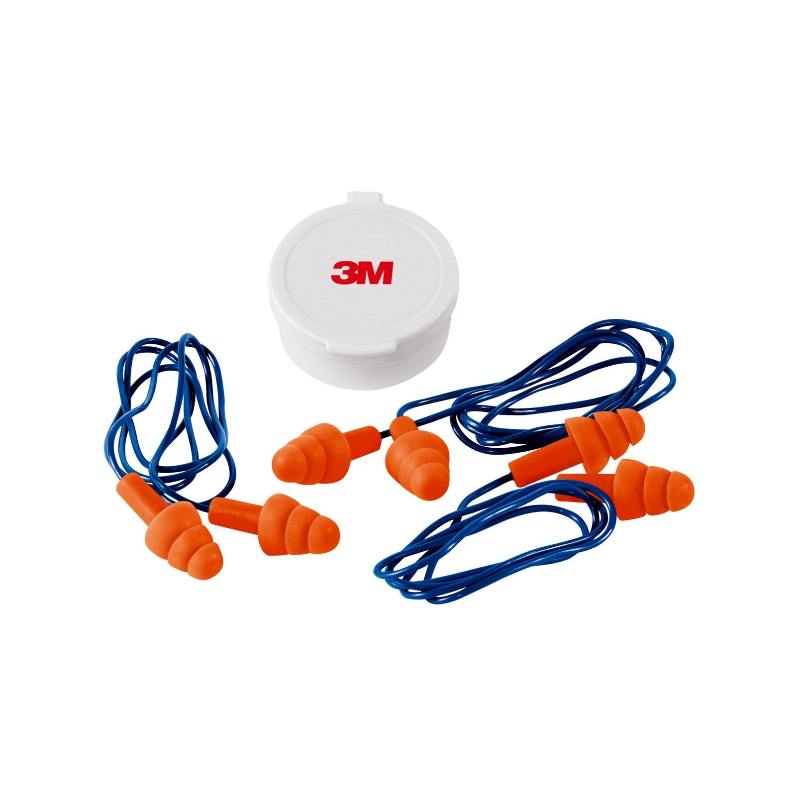 3M Corded Reusable Earplugs With Case - 3 Pairs
