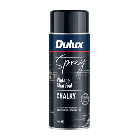 Dulux Spray Paint Chalky 340g Vintage Charcoal - Fast Drying - Self-Priming - SuperSaverAU - view 1