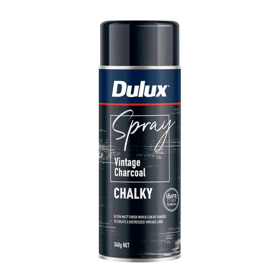 Dulux Spray Paint Chalky 340g Vintage Charcoal - Fast Drying - Self-Priming - SuperSaverAU - view 1