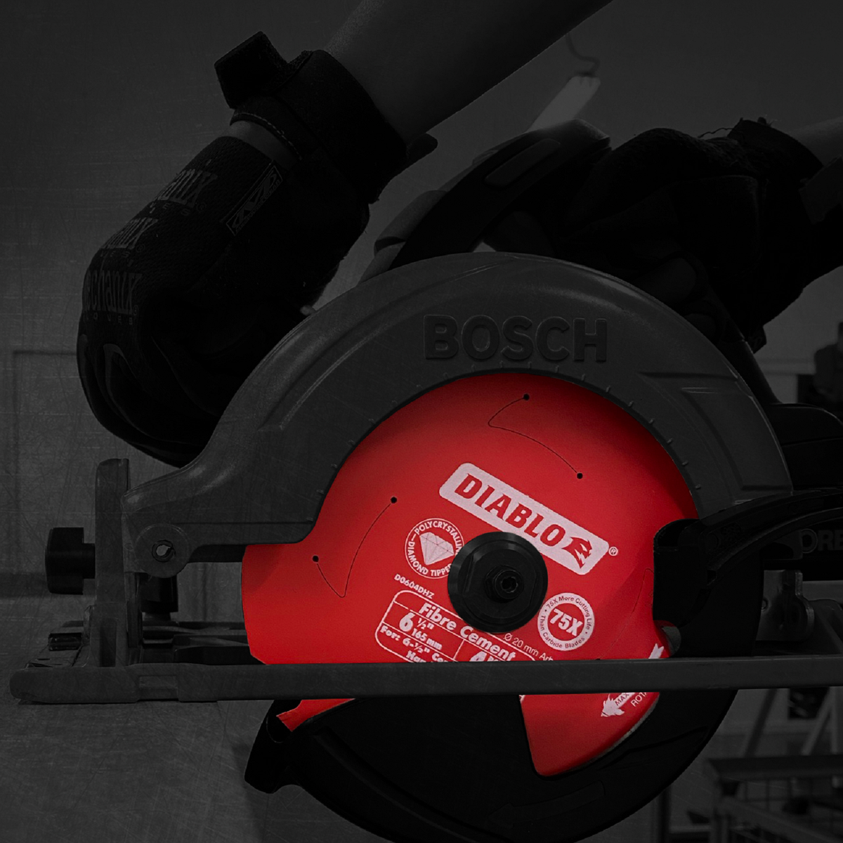 Diablo 184mm 4t Fibre Cement Circular Saw Blade - PCD Tipped - Red - Dust Reduction