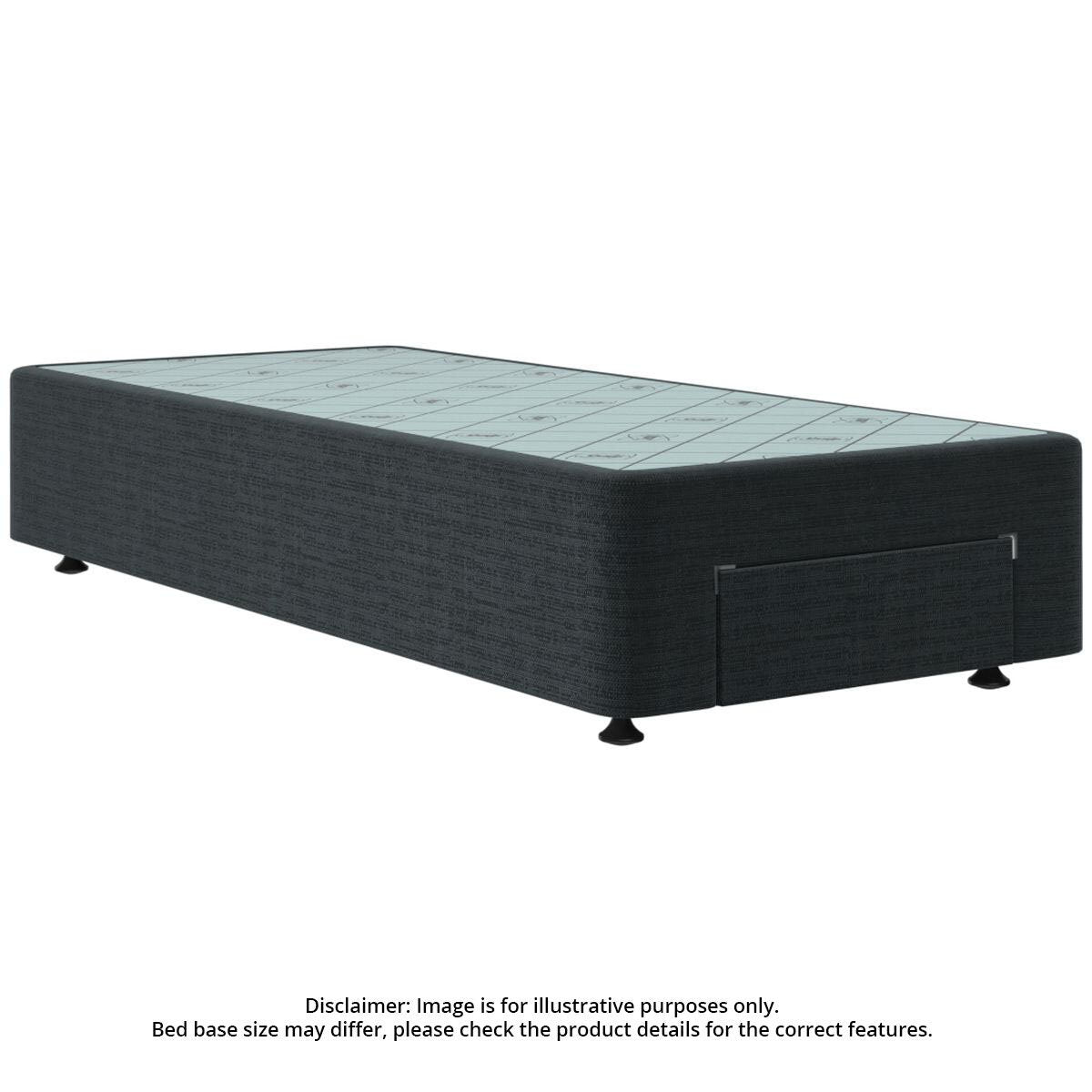 Sealy Spacesaver King Single Bed Base - Front End Drawer, Black, 40kg Drawer Capacity - SVF-BLK-KSG