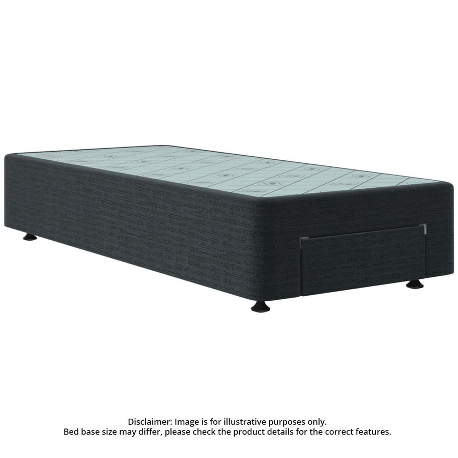 Sealy Spacesaver King Single Bed Base - Front End Drawer, Black, 40kg Drawer Capacity - SVF-BLK-KSG