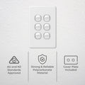 Deta Vertical X6 Six Switch - Polycarbonate - Classic Design - 16A - SuperSaverAU - view 2
