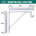 Carinya Closet Rod Bracket 305x265x25mm White Steel Heavy-Duty - SuperSaverAU - view 4