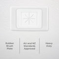 Deta Heavy Duty Rubber Brush Plate - 13mm x 75mm x 115mm - White - Cable Management - SuperSaverAU - view 2