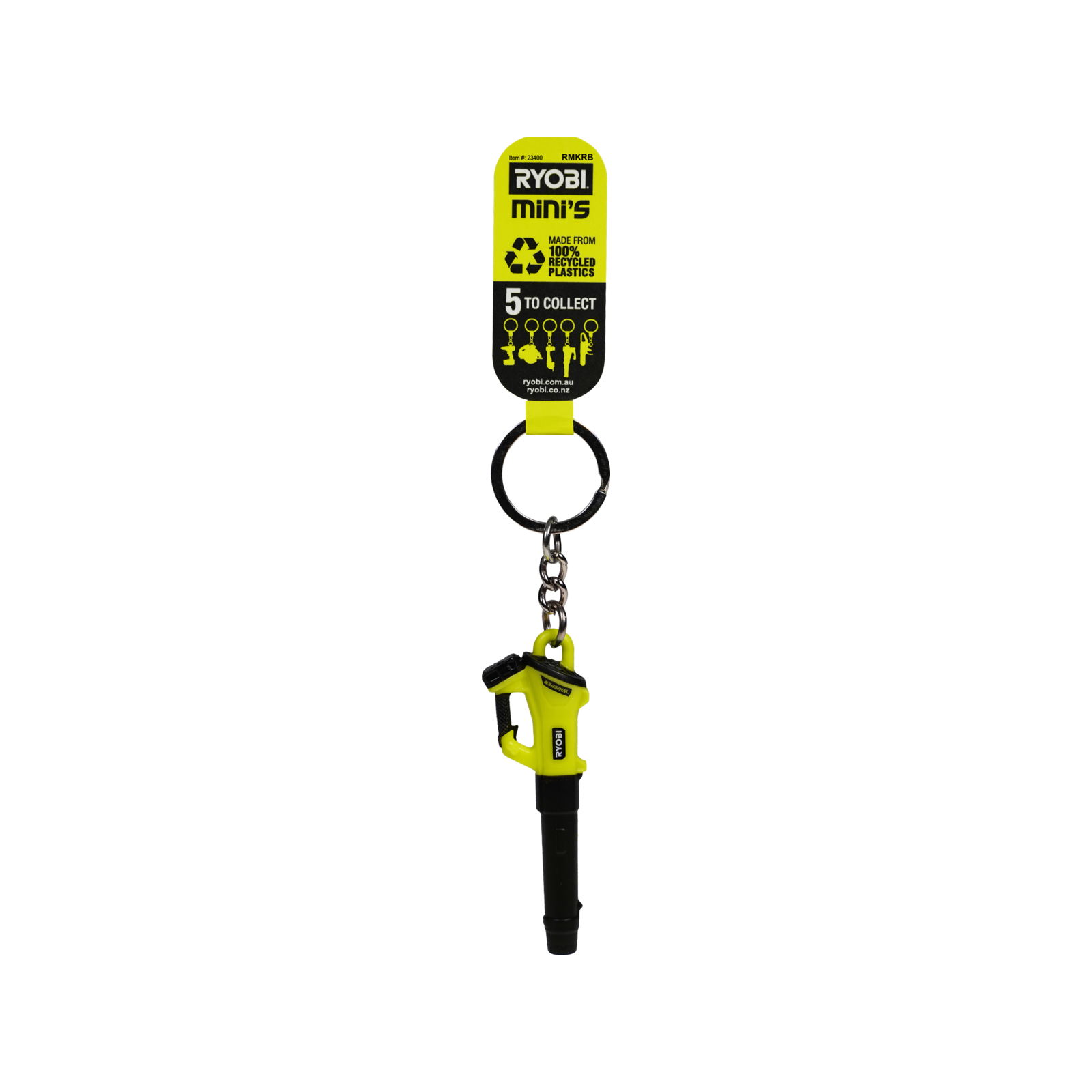 Ryobi MINI's Leaf Blower Keyring, Collectible Recycled Plastic Replica