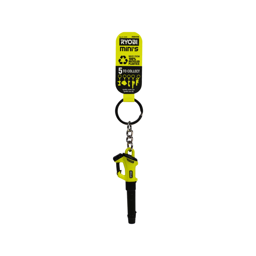 Ryobi MINI's Leaf Blower Keyring, Collectible Recycled Plastic Replica