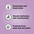 3-In-One 150g Lock Lubricant Aerosol, Cleans Lubricates Protects