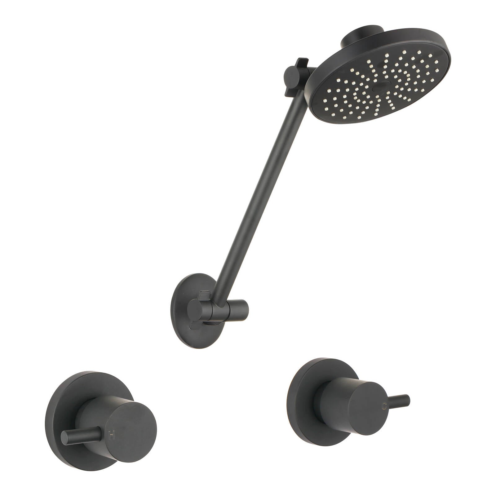Mondella Resonance Matte Black 1/4 Turn Pin Lever ABS All Directional Shower Set, 304 Stainless Steel, 9L/min WELS 3 Star