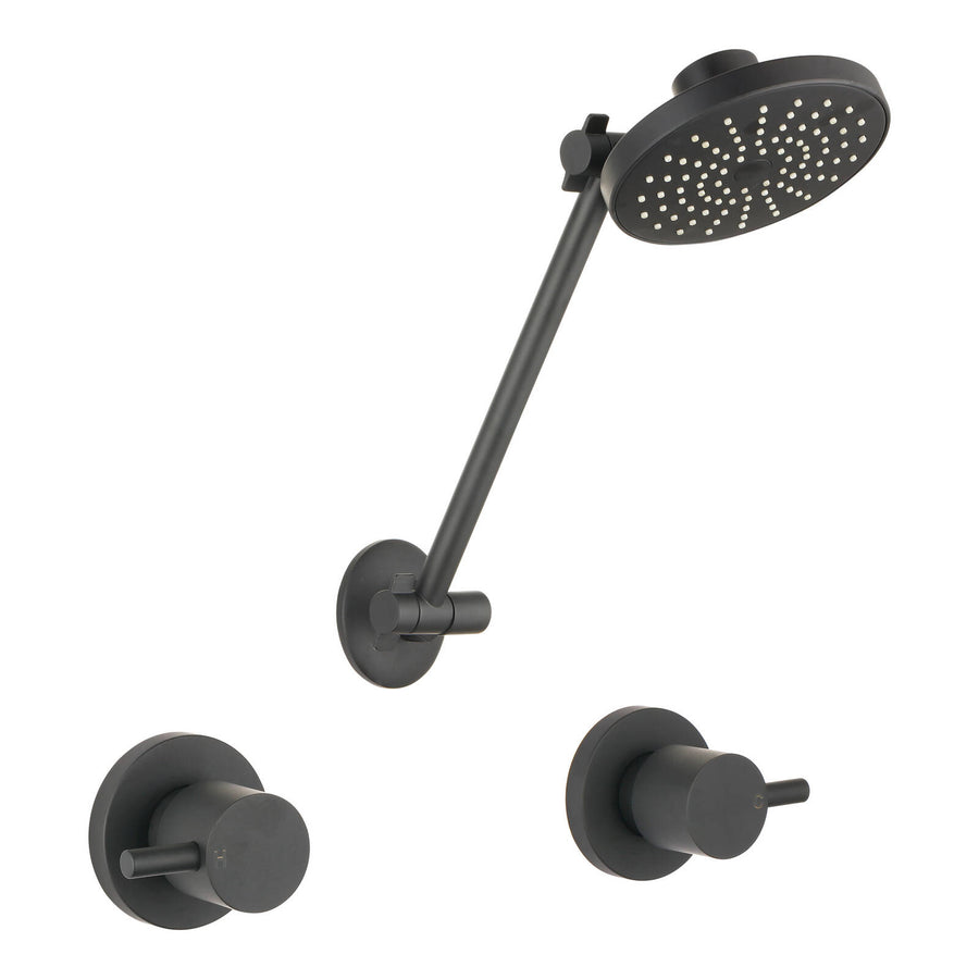 Mondella Resonance Matte Black 1/4 Turn Pin Lever ABS All Directional Shower Set, 304 Stainless Steel, 9L/min WELS 3 Star