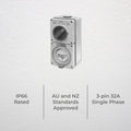 Deta 32A Single Phase Round Switch Outlet - 100mm x 58mm x 200mm - Light Grey - Weatherproof - SuperSaverAU - view 2