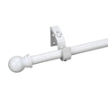 Pillar Products 16mm White Powdercoated Steel Ball Curtain Rod Finials, Pair