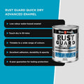 White Knight Rust Guard 1L White Satin Quick Dry Advanced Enamel Paint