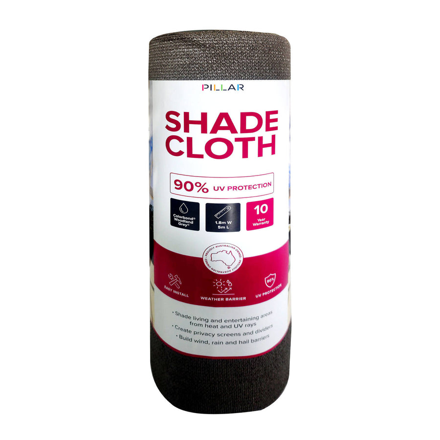 Pillar 1.83 x 5m Woodland Grey 90% UV Block HDPE Shade Cloth