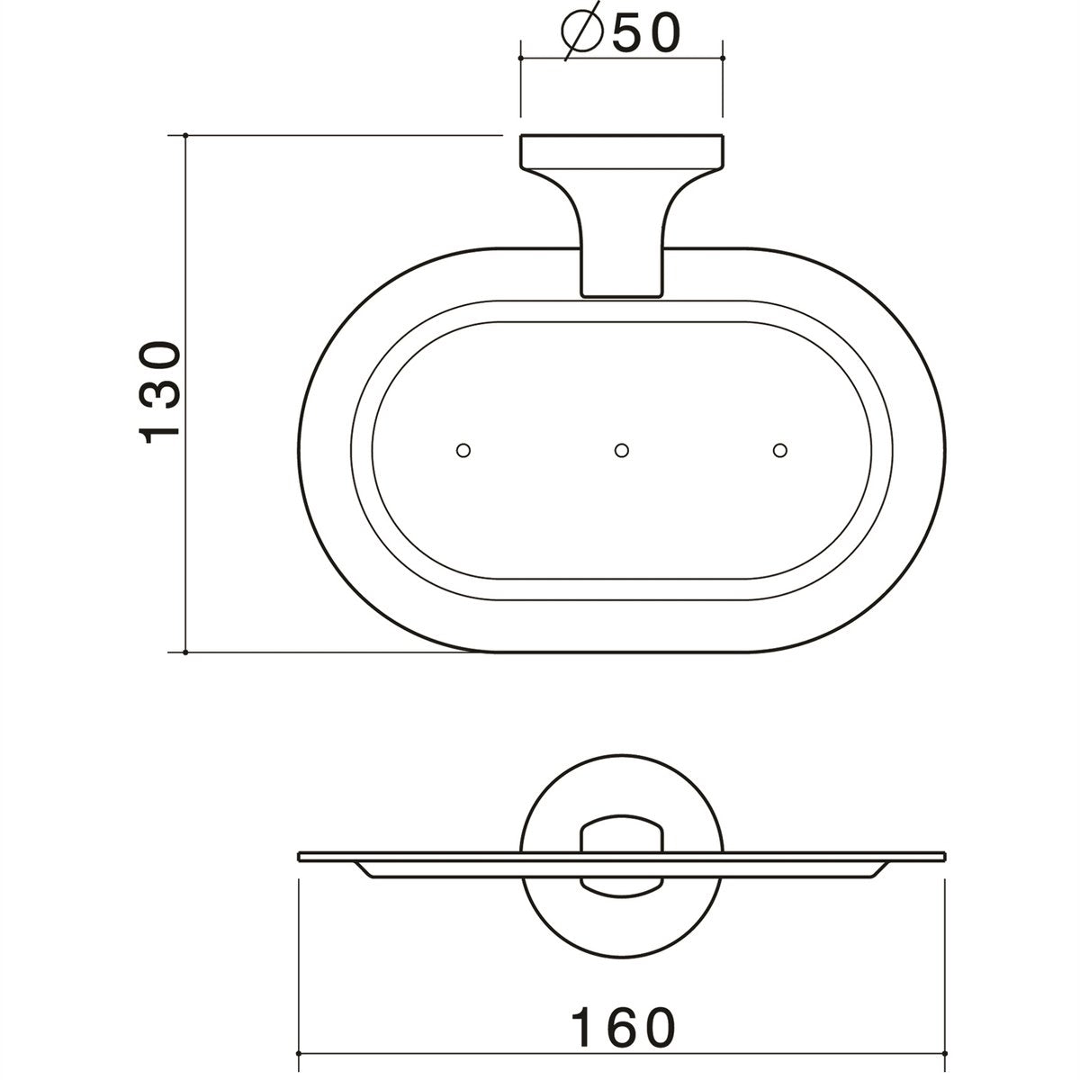 Caroma Sahara Soap Dish - 160mm x 130mm - Brass - Chrome Finish - SuperSaverAU - view 2
