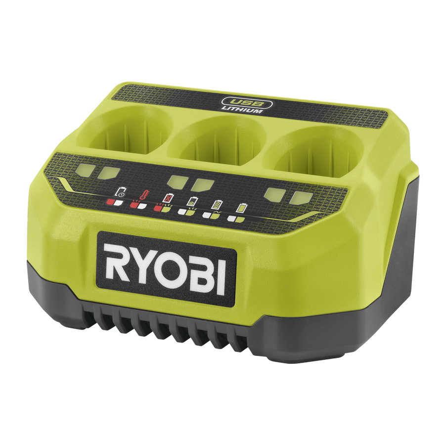 Ryobi USB Lithium 3 Port 3A Charger RC43P with LED Status Indicators