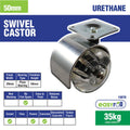 Easyroll Castor - 50mm - Polyurethane - Twin Transparent Wheels - SuperSaverAU - view 3