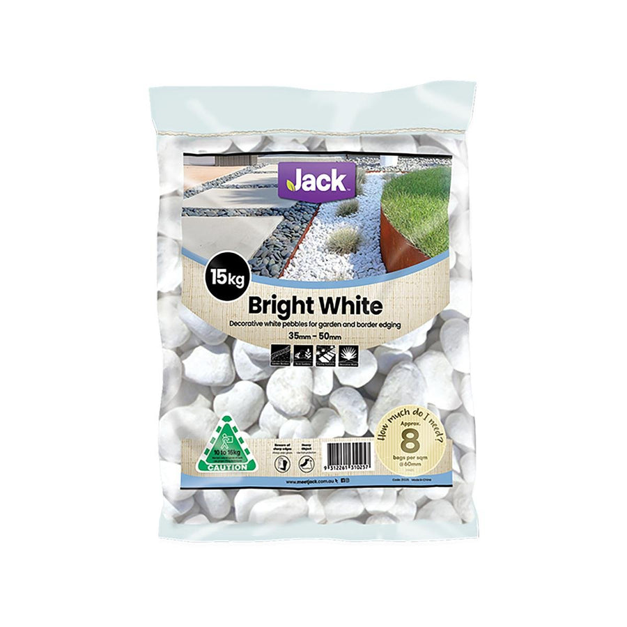 Jack Bright White Decorative Pebble 35-50mm Garden Edging Mulch - SuperSaverAU - view 1