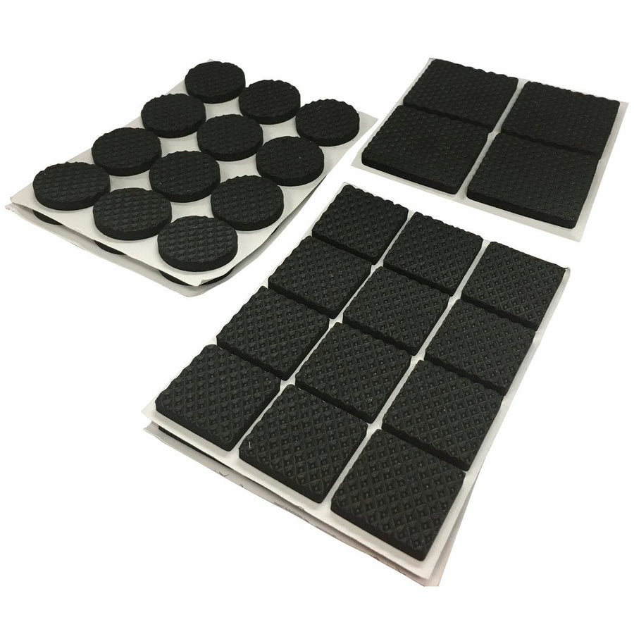 Surface Gard EVA Pads - Assorted Sizes - Black - Self Adhesive - 56 Pack - SuperSaverAU - view 1