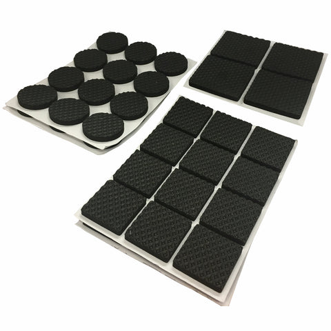 Surface Gard Black Assorted EVA Self Adhesive Furniture Protection Pads, 56 Pack
