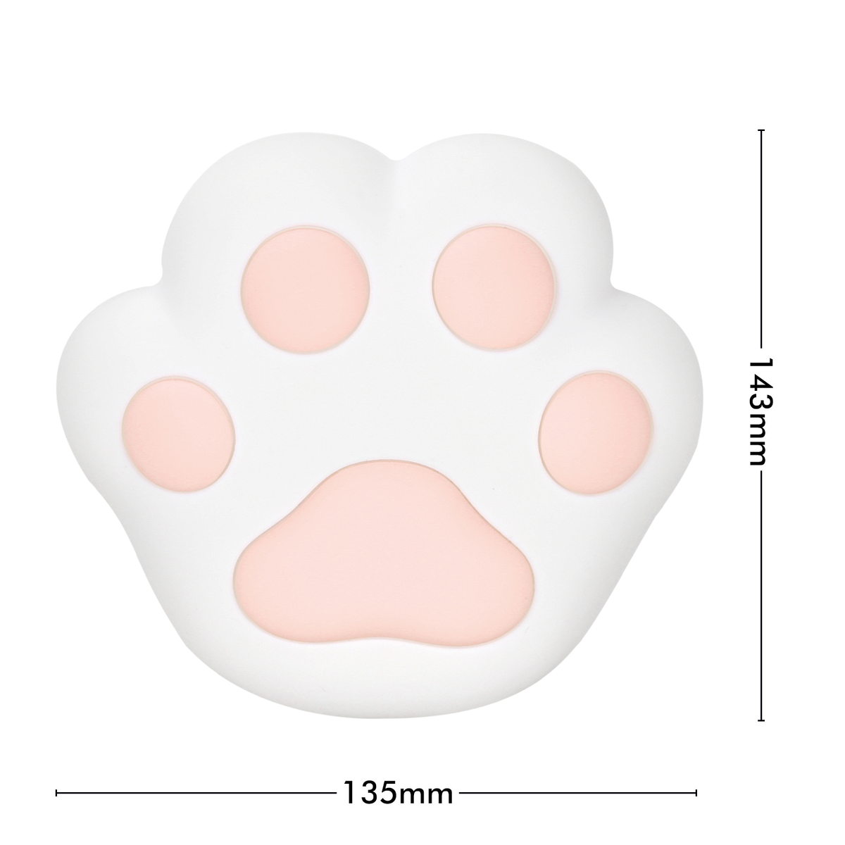 Arlec Pink Rechargeable Cat Paw Nightlight - 135mm x 143mm - Soft Silicone