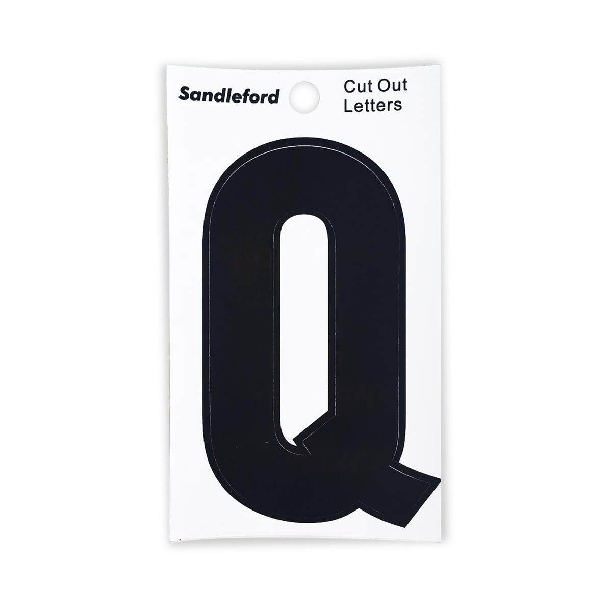 Sandleford 85mm Black Cut Out Self Adhesive House Letter Q - SuperSaverAU - view 1