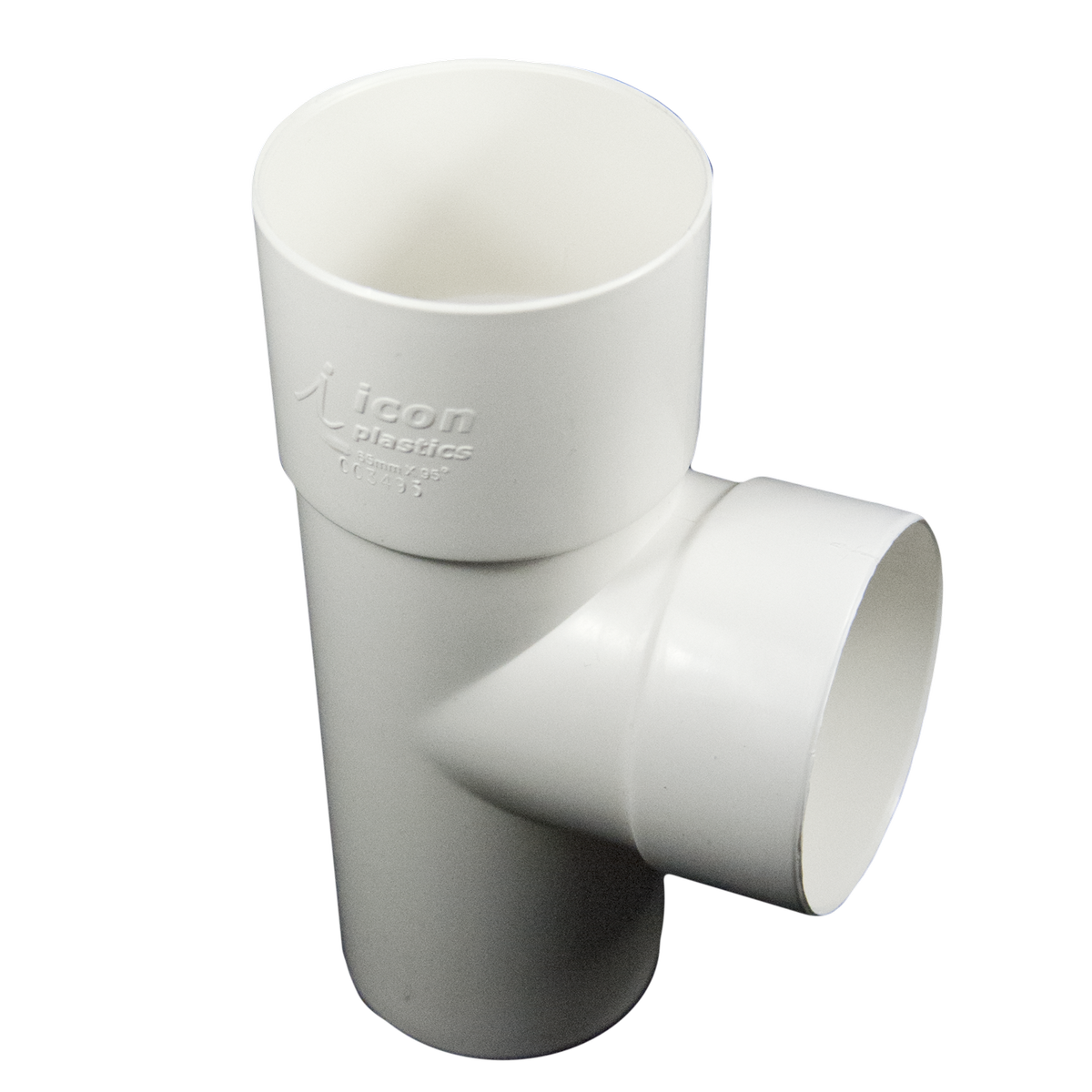 Icon Plastics 65mm 95 PVC Round Junction Downpipe - White - 110mm x 70mm x 190mm - SuperSaverAU - view 2