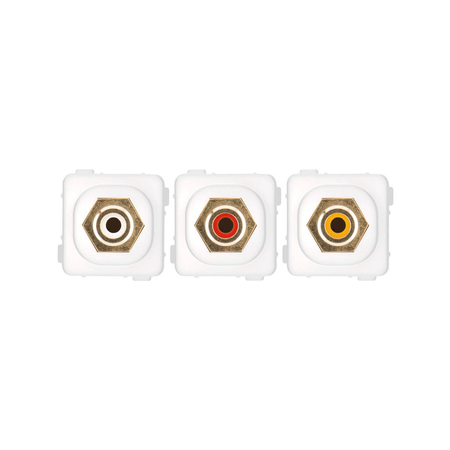 Deta RCA Wallplate Inserts - 3 Pack - Plastic & Metal - Easy Install - SuperSaverAU - view 1