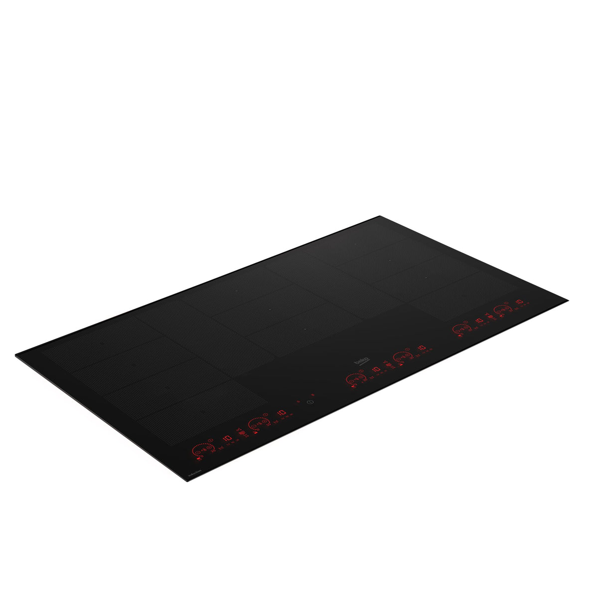 Beko 90cm Flexy Induction Cooktop - Black Ceramic Glass, IndyFlex+ Zones, 15 Cooking Levels - BCT904IG