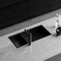 Oliveri Spectra 1 1/2 bowl black stainless steel sink - 40L and 18L bowls, 3 mounting options - SB35BK