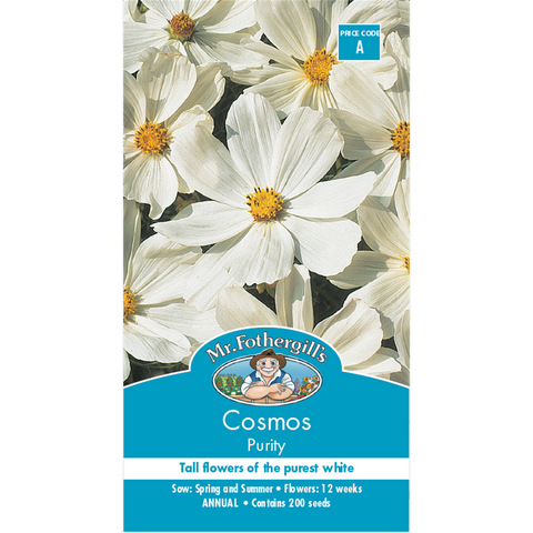 Mr Fothergill S Cosmos Purity Flower Seeds - 90cm - Easy Grow - White - SuperSaverAU - view 1