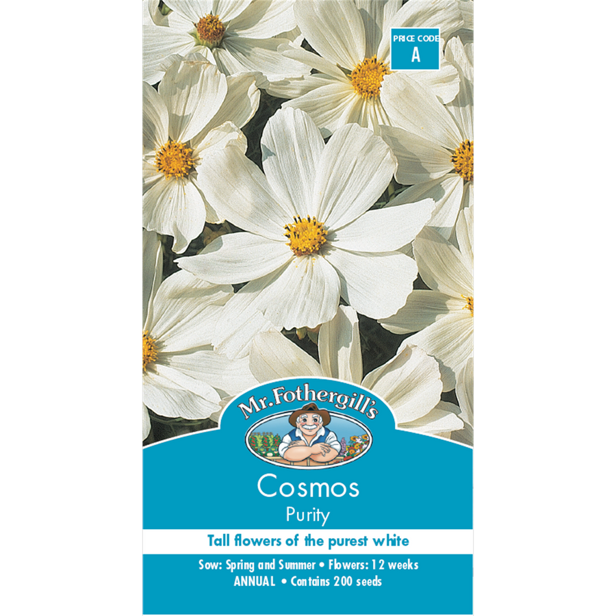 Mr Fothergill S Cosmos Purity Flower Seeds - 90cm - Easy Grow - White - SuperSaverAU - view 1