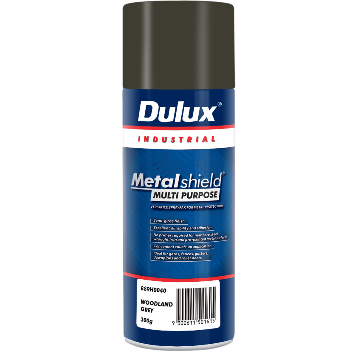 Dulux Metalshield Spray Paint Woodland Grey 300g Semi Gloss Durable - SuperSaverAU - view 1