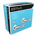 Estilo Jumper Valve Cross Handle Washing Machine Set Brass Chrome