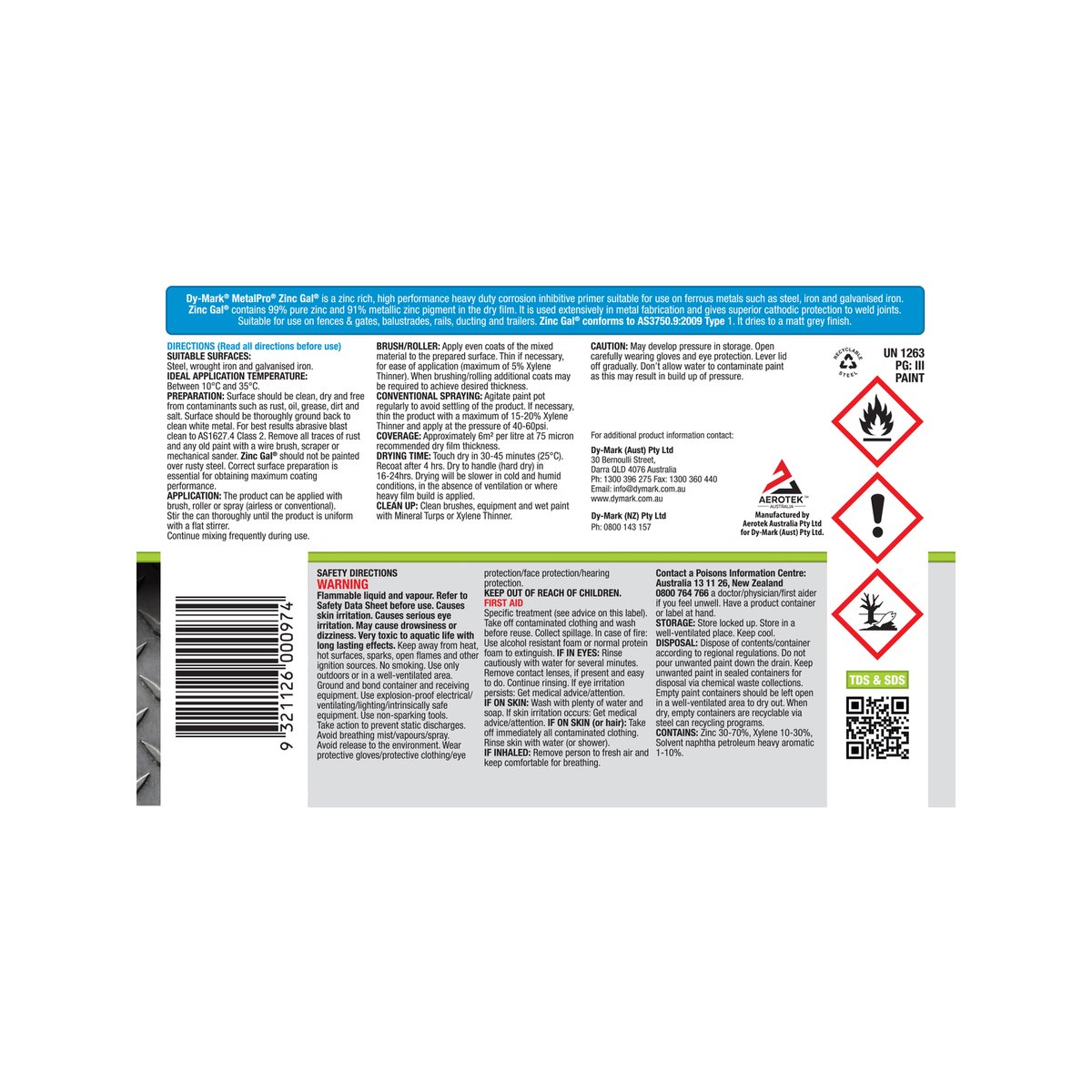 Dy Mark Metalpro Zinc Gal Primer - 500ml - Paint Primer - Rust Protection - SuperSaverAU - view 2