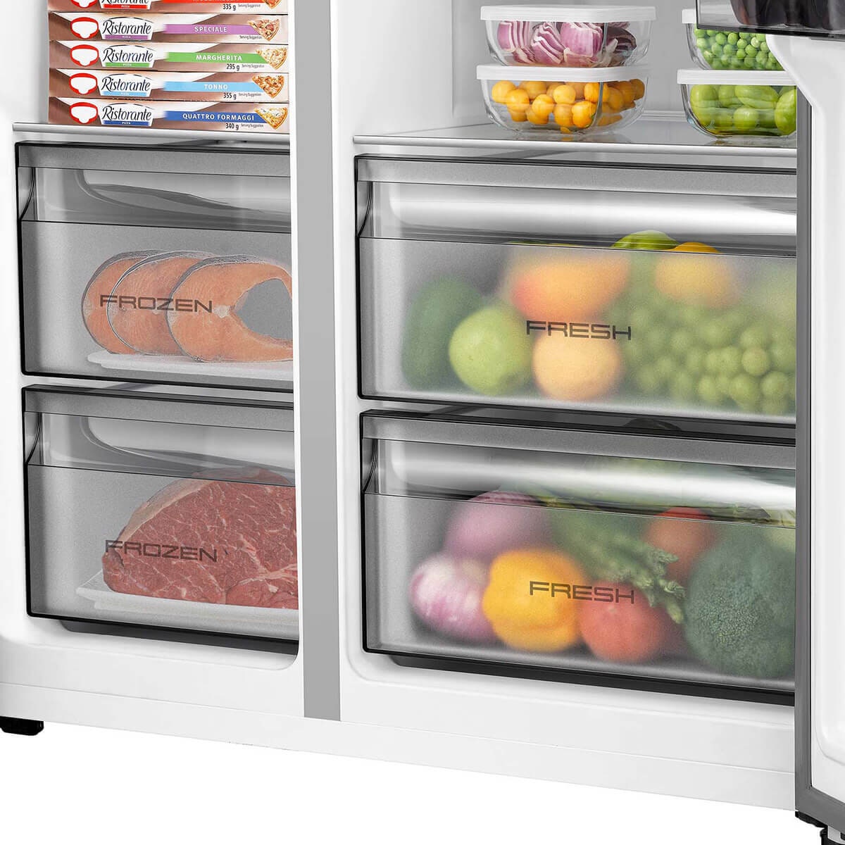 Hisense 541L PureFlat Side by Side Fridge - Charcoal Black, Water Dispenser, 4 Star Energy - HRSBS540BW