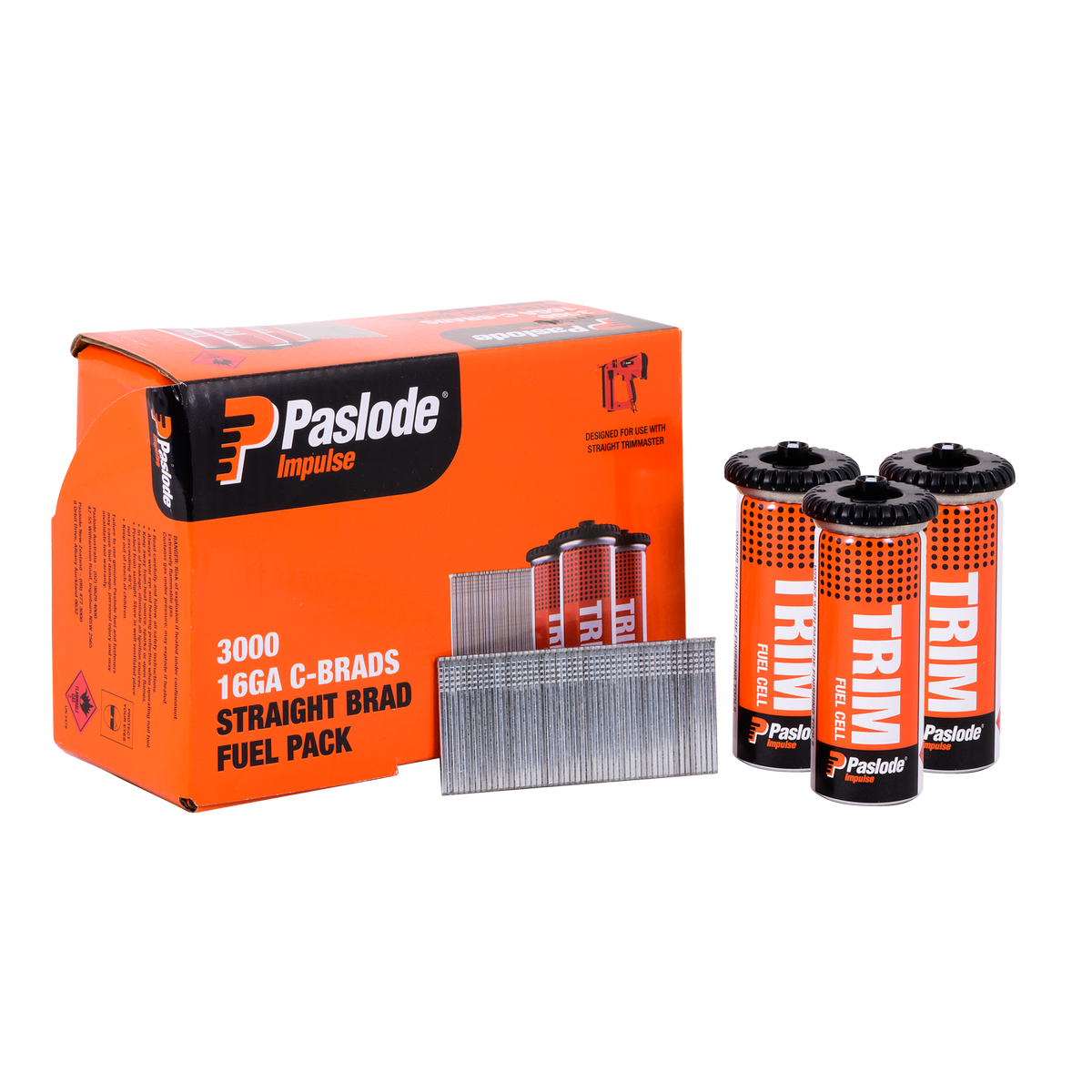 Paslode 38 x 1 6mm c38 Impulse Brad with Fuel - 3000 Pack - Zinc Plated - SuperSaverAU - view 1