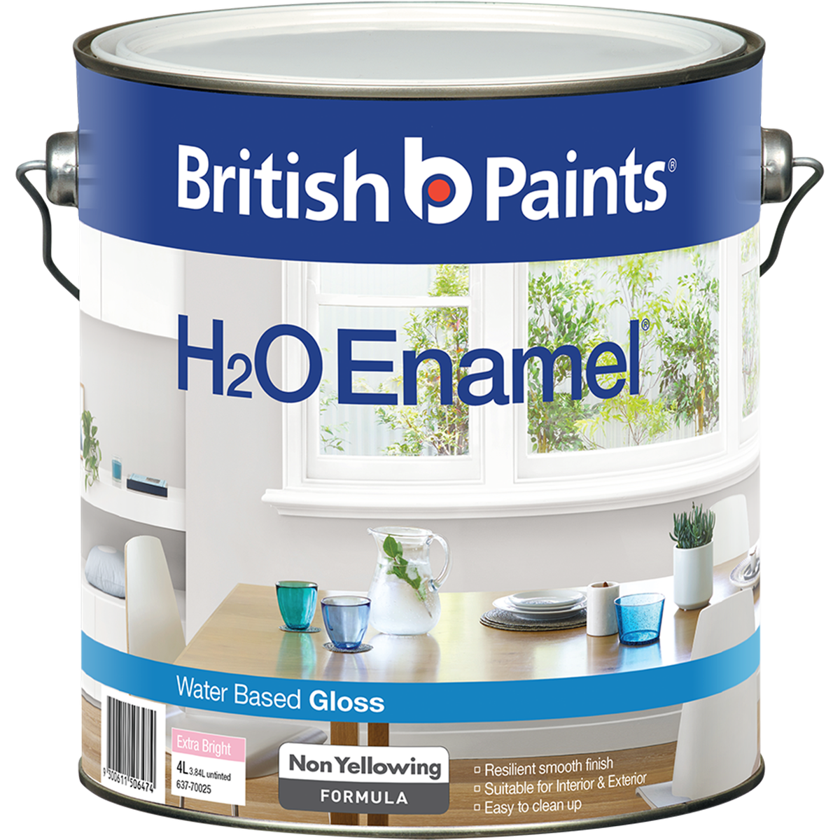 British Paints H2O Enamel Paint 4L Extra Bright Gloss Durable Finish - SuperSaverAU - view 1