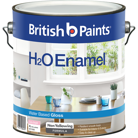 British Paints H2O Enamel Paint 4L Extra Bright Gloss Durable Finish - SuperSaverAU - view 1