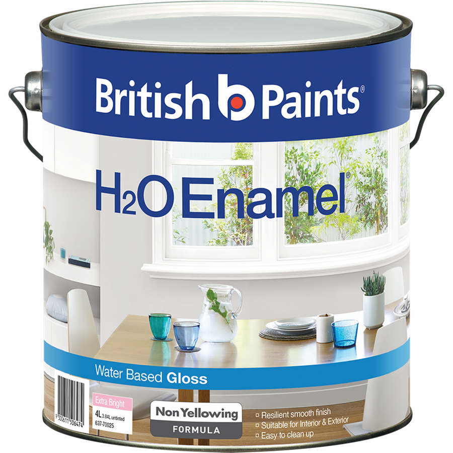 British Paints H2O Enamel Paint 4L Extra Bright Gloss Durable Finish - SuperSaverAU - view 1