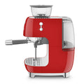 Smeg 50s Style Espresso Machine with Built-in Grinder - 20 Bar, Dual Thermoblock, Red - EGF03RDAU