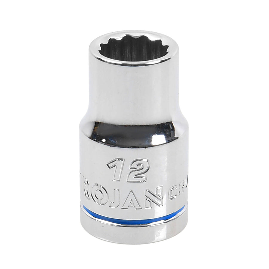 Trojan 12mm Socket 1/2" Drive Chrome Vanadium 12 Point
