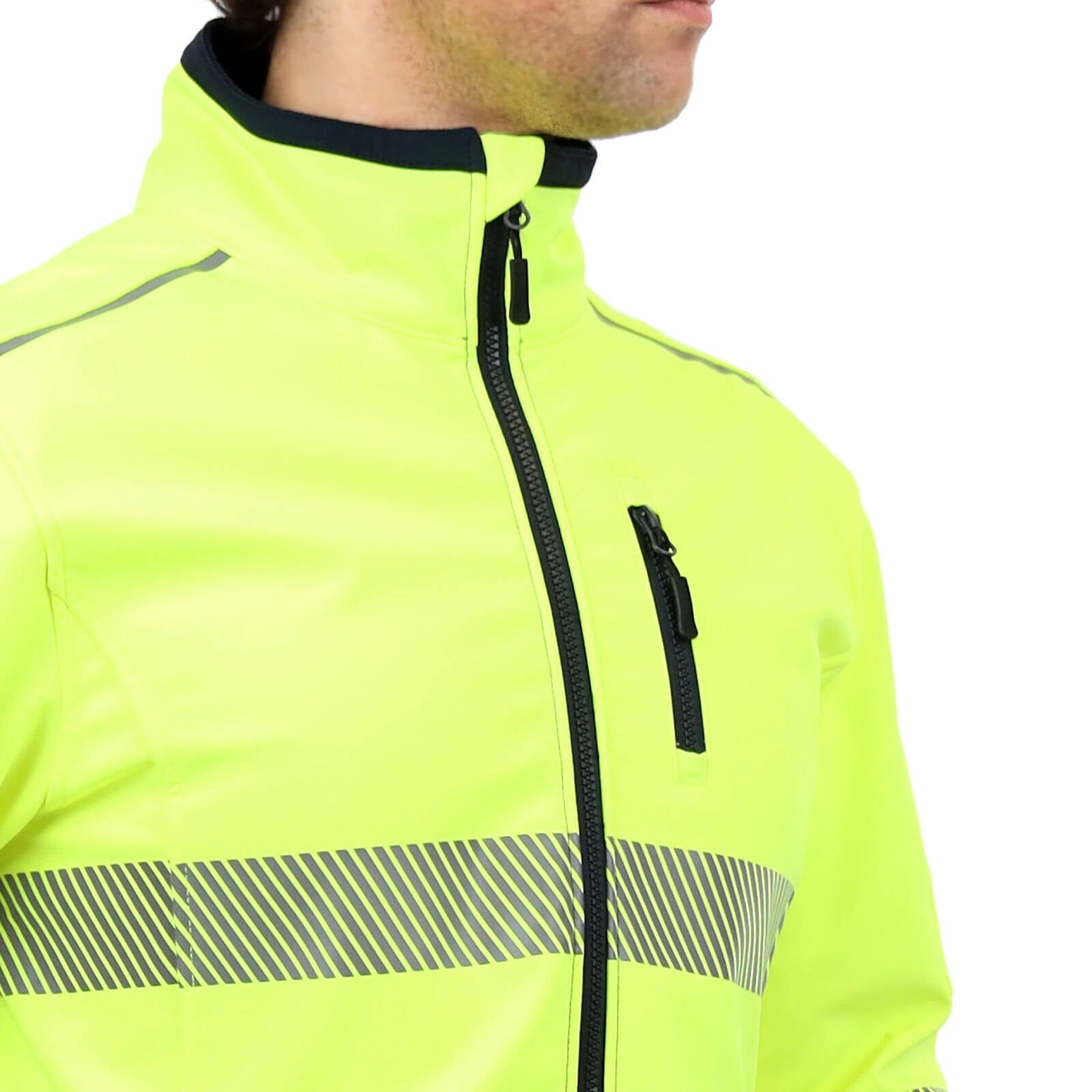 Citeco Yellow Hi Vis Soft Shell Jacket - Men's Reflective Polyester/Elastane, 2X-Large