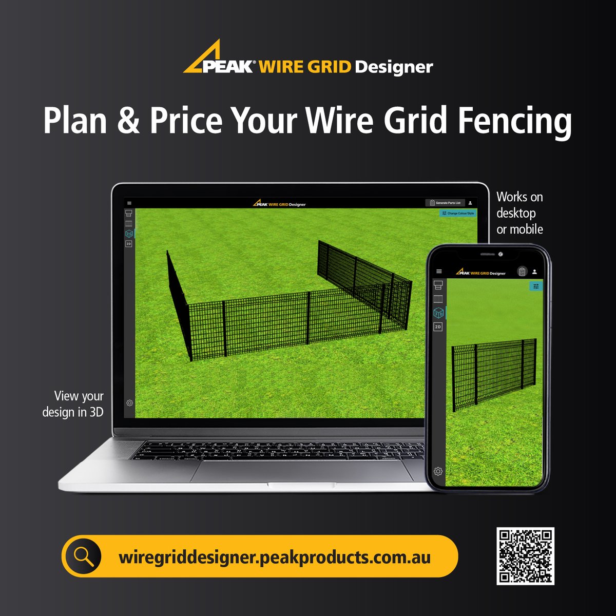 Peak Black Steel Fence Brackets - Wire Grid Fencing 6 Pack - 107mm x 10mm x 115mm - Durable - SuperSaverAU - view 2