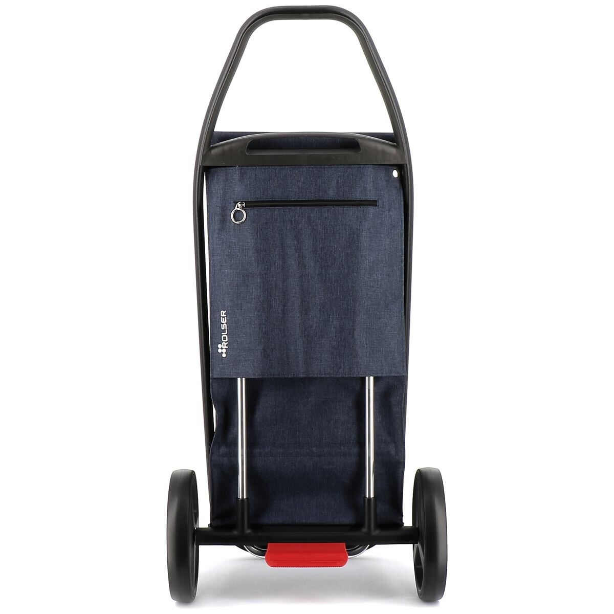 Rolser Com 2-Wheel Tweed Folding Trolley - 53L Capacity, Denim, Zippered Rear Pocket - R-COH013-1001