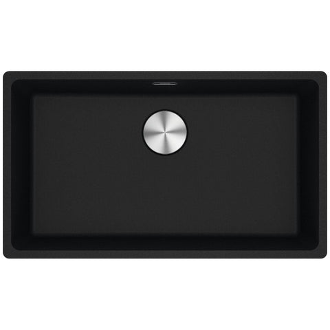 Franke 753mm Wide Single Bowl Undermount Sink - Onyx Granite - Extension Drainer - MRG110-72ON-FPC