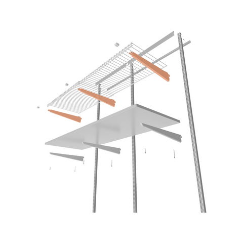 Flexi Storage Home Solutions 350mm White Steel Double Slot Wire Shelf Bracket